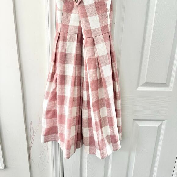 Gal Meets Glam Polly Pink White Gingham Checkered A Line Sun Dress 2 Girly Femme - Picture 6 of 10